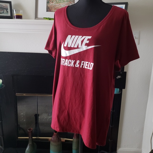 Nike Tops - Nike Maroon Track and Field Tee